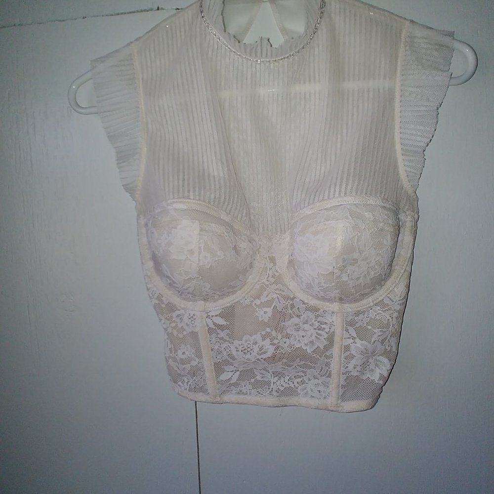 Victoria Secret Lace Bustier  High Neck Rhinestone